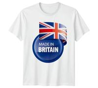 Made in Britain United Kingdom National Identity Mens Womens Graphic Tee Flag Pride Unisex Top L White