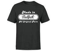 Made in City Belfast Best Famous Cities England Mens T Shirt Black L