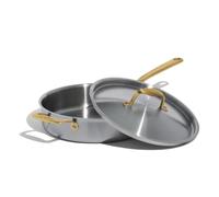 Made In Cookware - 3.5 Quart Stainless Steel Saute Pan (Antique Brass) - 5 Ply Stainless Clad - Professional Cookware - Crafted in Italy - Induction Compatible