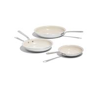 Made In Cookware - 3-Piece (Includes 8",10",12") CeramiClad Non Stick Frying Pan Set (Stainless Handle) - 5-Ply Stainless Clad with Stay-Cool Handle - Professional Cookware - Crafted in USA