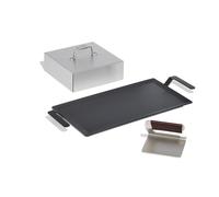 Made In Cookware - Carbon Steel Griddle and Grill Press Set with Half Lid - (Like Cast Iron, but Better) - Professional Cookware - Crafted in Sweden - Induction Compatible