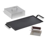 Made in Cookware - Carbon Steel Griddle and Grill Press Set with Half Lid - Professional Cookware - Crafted in Sweden - Induction Compatible