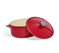 Made In Cookware - Oval Dutch Oven 7.5 Quart - Red - Enameled Cast Iron - Exceptional Heat Retention & Durability - Professional Cookware - Crafted In France - Induction Compatible