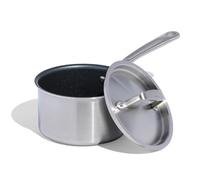 Made In Cookware - ProCoat 2 Quart Non Stick Sauce Pan with Lid - Graphite - 5 Ply Stainless Clad Nonstick Saucepan - Professional Cookware - Crafted in Italy - Induction Compatible