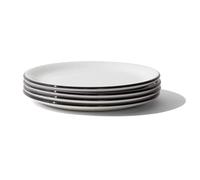 Made In Cookware | Set of 4 | Bread and Butter Plates | White With Black Rim | Porcelain England