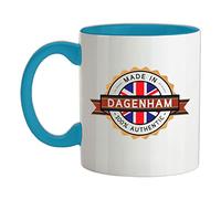Made in Dagenham 100% Authentic Flag - 11oz - Ceramic Two-Tone Mug for Coffee/Tea - Babyblue/White - One Size
