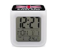 Made in England British Flag Union Jack Alarm Clock 7 Colors Digital Alarm Clock Multi-Function Clock for Home Office