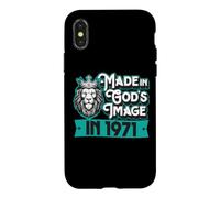 Made In God's Image In 1971 Birth Year King Christian Lion Case for iPhone X/XS