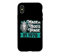 Made In God's Image In 1978 Birth Year King Christian Lion Case for iPhone X/XS