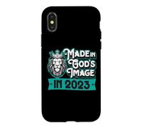 Made In God's Image In 2023 Birth Year King Christian Lion Case for iPhone X/XS