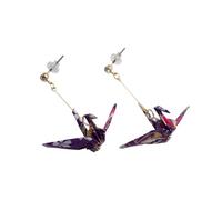 Made in Japan Earrings stud earrings titanium post Japanese origami crane origami chiyogami accessories miscellaneous goods handmade handmade Japanese pattern Japanese style yukata yukata festival