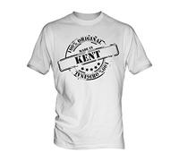Made In Kent - Mens T-Shirt Top, Size Large, Colour Mint White