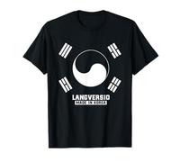 Made In Korea Flag Symbol Taegeuk Black And White Korean T-Shirt