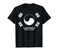 Made In Korea Flag Symbol Taegeuk Black And White Korean T-Shirt
