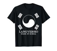 Made In Korea Flag Symbol Taegeuk Black And White Korean T-Shirt
