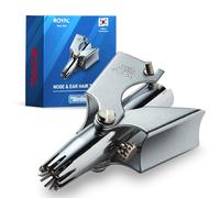 [Made in Korea] ROYAL Nose and Ear Hair Trimmer for Men, Manual, Battery-Free, Waterproof, Stainless Steel, Painless with Twelve Dual-Edged Blades, Patented Mechanism (Silver)