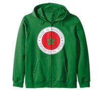 Made In Morocco Flag Green Zip Hoodie