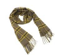 Made in Scotland 100% Cashmere Scarf - Ladies or Gents - Beige/Yellow/Green Check