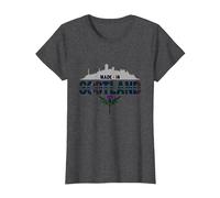 Made in Scotland Tartan Skyline Thistle Pride T-Shirt, Women, Dark Heather Grey, S