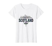 Made in Scotland Tartan Skyline Thistle Pride T-Shirt, Women, White, 3XL