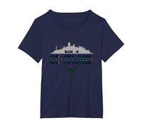 Made in Scotland Tartan Skyline Thistle Pride T-Shirt, Women's Plus, Navy, 4X