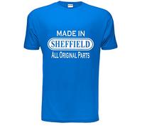 Made in Sheffield from Sheffield Gift Mens T Shirt Large Blue