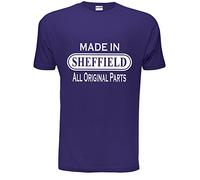 Made in Sheffield from Sheffield Gift Mens T Shirt Large Purple