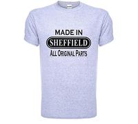 Made in Sheffield from Sheffield Gift Mens T Shirt XX-Large Grey Black Text