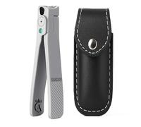 Made in Solingen, Germany - Apexay Professional Nail Clipper - Surgical Stainless Steel | Travel-Size Manicure & Pedicure Tool in Genuine Leather Case | Ethically Made in Solingen, Germany. (Grey)