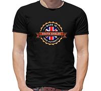 Made in South Shields 100% Authentic - Mens T-Shirt - Black - Large