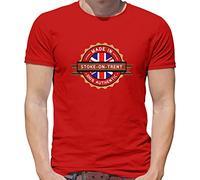 Made in Stoke-ON-Trent Original Authentic - Mens T-Shirt - Red - Large