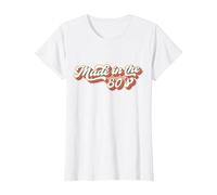 Made in The 80s 1980s Retro Nineteen Eighties Vintage T-Shirt, Women, White, Medium