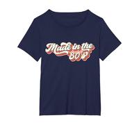 Made in The 80s 1980s Retro Nineteen Eighties Vintage T-Shirt, Women's Plus, Navy Blue, 5X