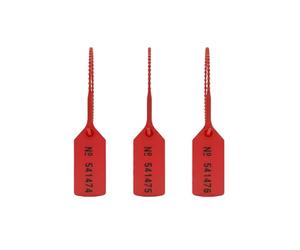 Made in the UK, Easy-Breaking Anti Tamper Fire Extinguisher Seals - Securely Seal and Indicates Usage with Low Break Strength - Security Tags- for Fire Extinguishers and First Aid Boxes, (red, 100)