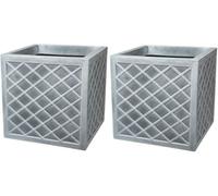 Made in the UK Lazio Plastic Garden planter Range (Lazio 32CM (2 PACK))
