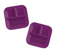 Made in The USA 100% Silicone Plates for Babies & Kids by Kiddiebites - 2-Pack Purple BPA, BPS, PVC, Phthalate, Cadmium, and Lead Free, FDA Approved Silicone, Divided Child's Placemat Set (Plum)
