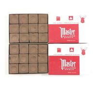 Made in the USA - 2 Boxes of Master Chalk - 24 Pieces for Pool Cues and Billiards Sticks Tips (Brown)