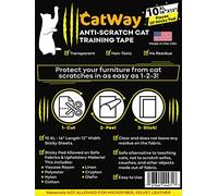 Made in The USA Cat Scratch Furniture Protector 10XL 16"x12" Double Sided Cat Deterrent Sticky Sheets, Scratching Guard, and Couch Protection from Cat Claw Damage Anti-Scratch Training Tape for Cats