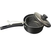 Made in UK Aluminium Non Stick Chip Pan with Basket and Lid - Diameter: 20cm