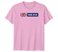 Made in UK Union Jack British National Identity Mens T-Shirt Womens Tee Graphic Unisex Top 3XL Light Pink