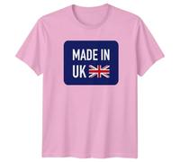 Made in UK United Kingdom Countries Mens T-Shirt Womens Tee Graphic Unisex Top Patriotic British Flag Apparel M Light Pink