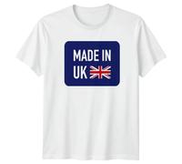 Made in UK United Kingdom Countries Mens T-Shirt Womens Tee Graphic Unisex Top Patriotic British Flag Apparel 4XL White