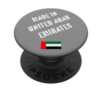 Made In United Arab Emirates with Flag Funny PopSockets Adhesive PopGrip