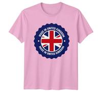 Made in United Kingdom British Flag Graphic Tee Mens Womens United Kingdom Patriotism National Identity Unisex T-Shirt 2XL Light Pink