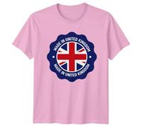 Made in United Kingdom Union Jack Flag British Countries Mens T-Shirt Womens Tee National Pride Graphic Unisex Top M Light Pink
