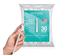 Made in USA - 30 Count Disposable Plastic Threaded Vaginal Applicator Pack: Hygienically Sealed For Your Safety. Dosage Measurements On Every Applicator.