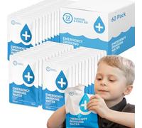 Made in USA - Anti Burst Emergency Water Rations Packets, Emergency Water Pouches, Water for Emergency, Survival Water Pouch, Emergency Water by 72 HRS (Pack of 60)