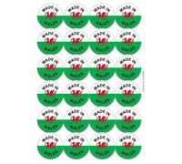 Made in Wales Welsh National Flag Circular Matt Paper Stickers A4 Sheet of 24 (Each Sticker is 45mm Diameter)