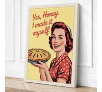 Made It Myself Retro Canvas Wall Art Print 24x16 Inch