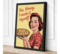 Made It Myself Retro Canvas Wall Art Print 36x24 Inch